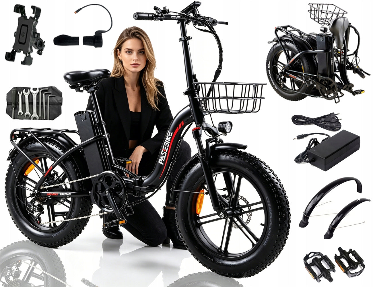 New urban version PASEBIKE P20 PRO folding 1000W 48V 23Ah 50KM/H 120HP