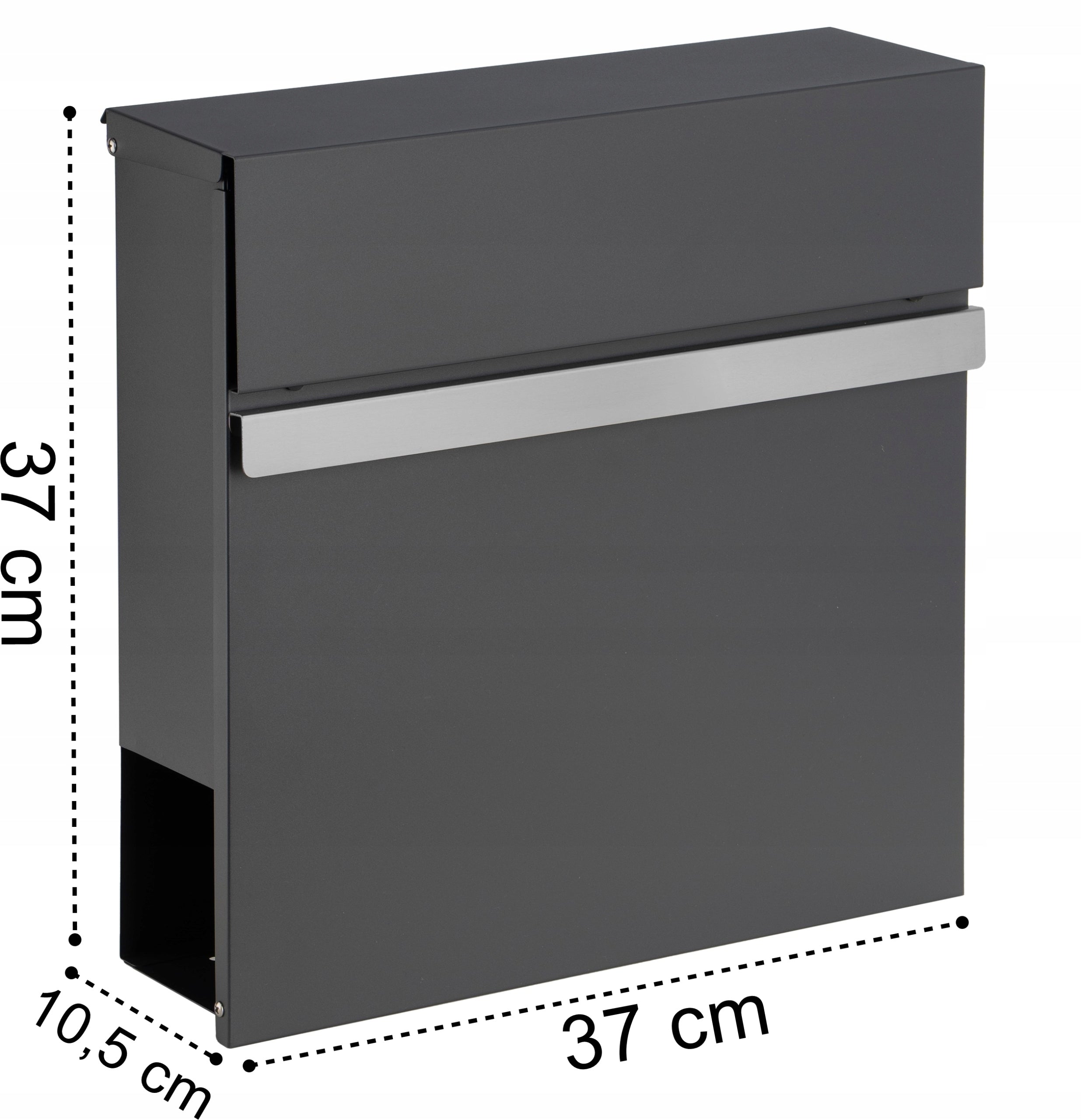 Newspaper Letterbox Anthracite Stainless Steel For Fence Brand Gockowiak