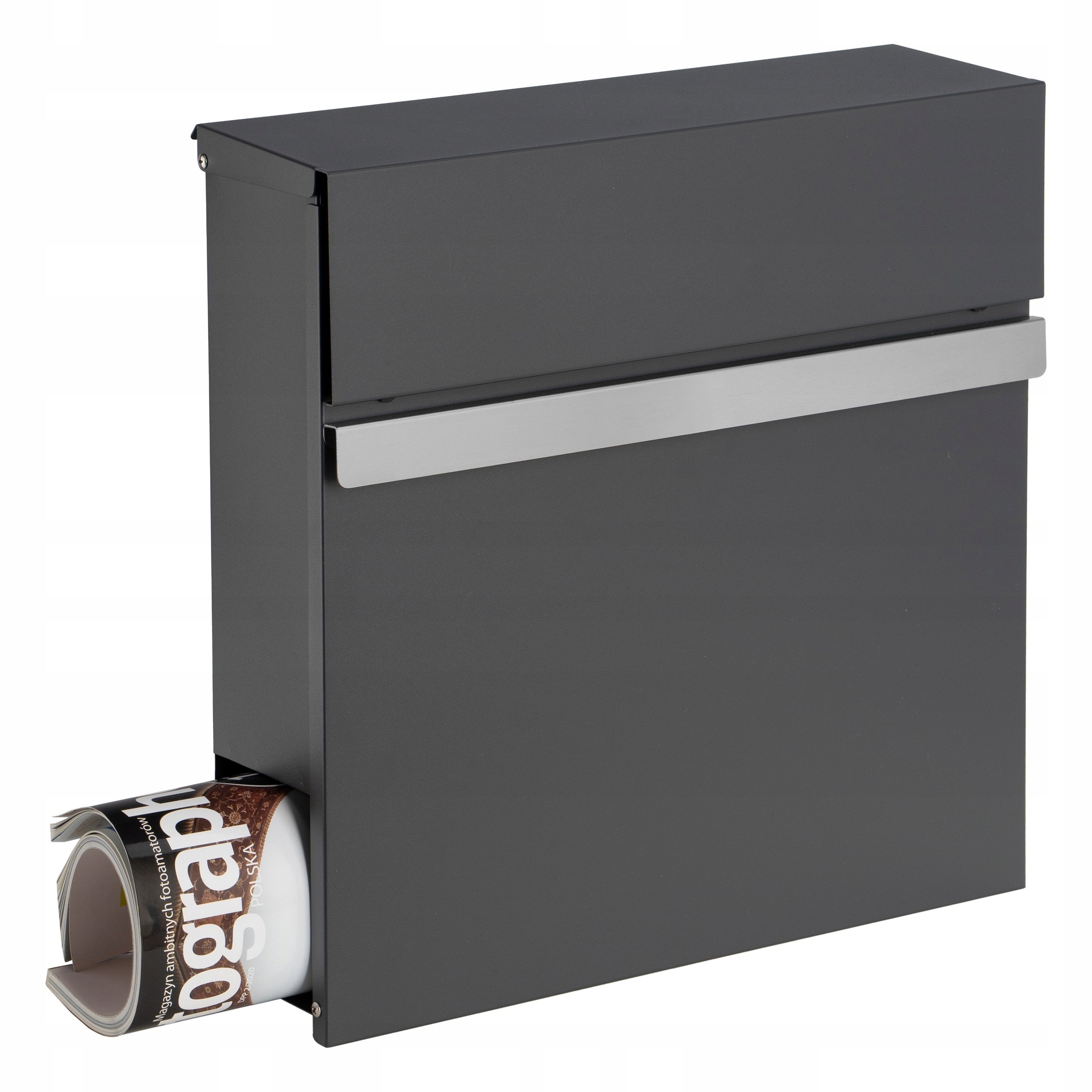 Newspaper Letterbox Anthracite Stainless Steel For Fence Color gray