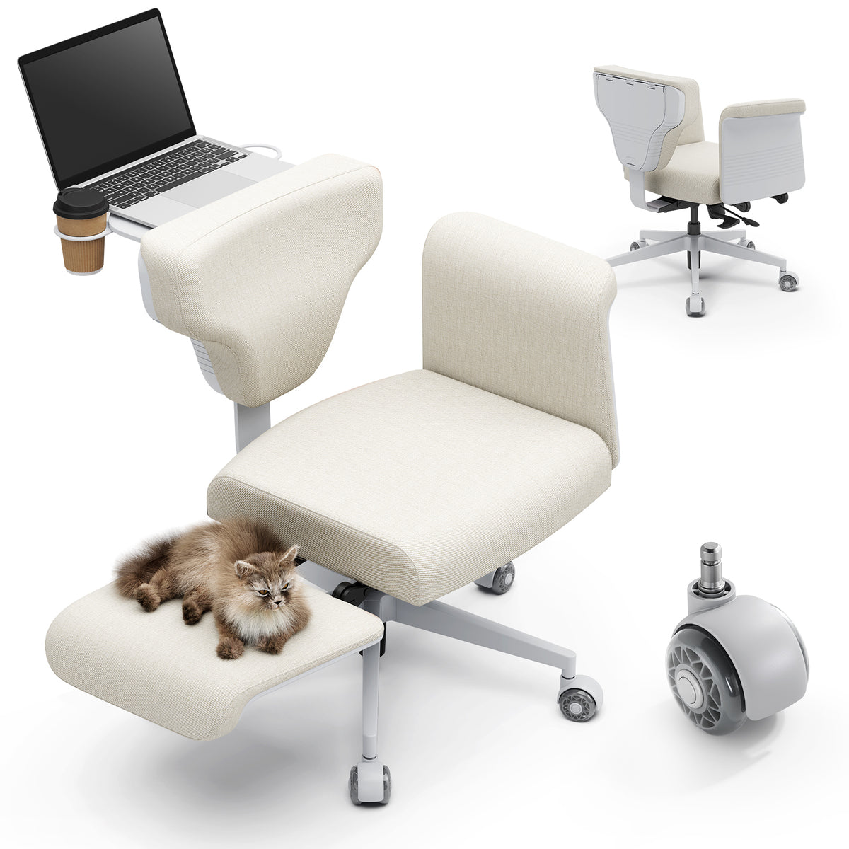 Newtral Freedom-X-PRO Multi-Posture Chair with Armrest Milk Apricot
