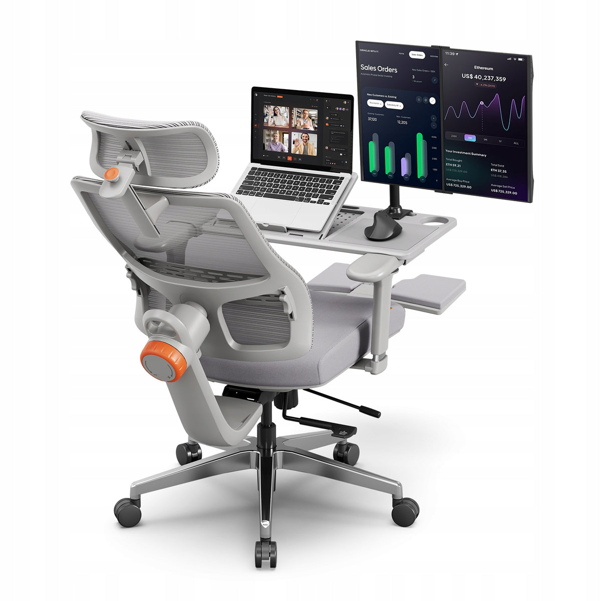Newtral MAGIC H-GPRO Multifunctional Office Chair Set With Countertop 5 Angles
