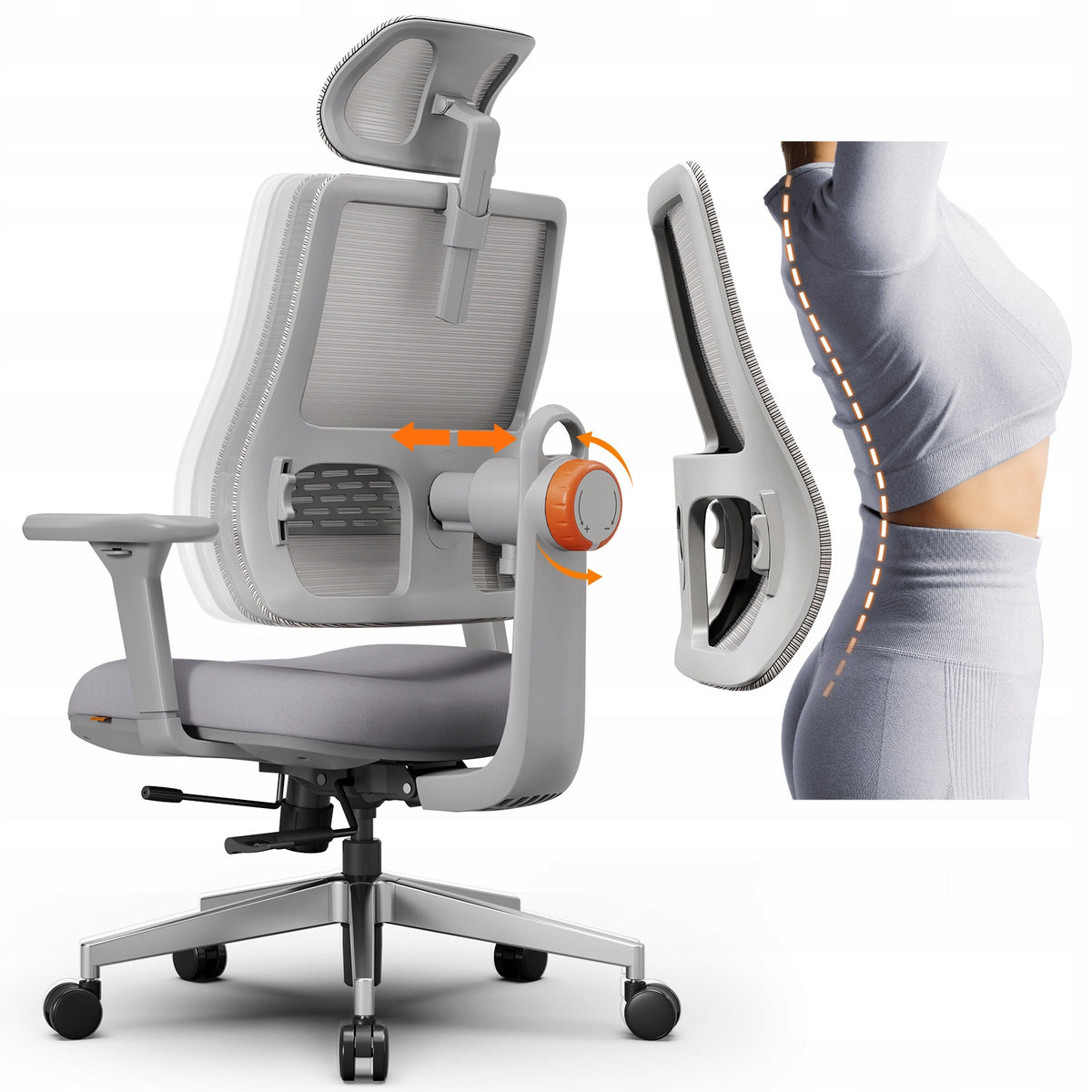 Newtral MAGICH-003 armchair – patented lumbar support 2D headrest