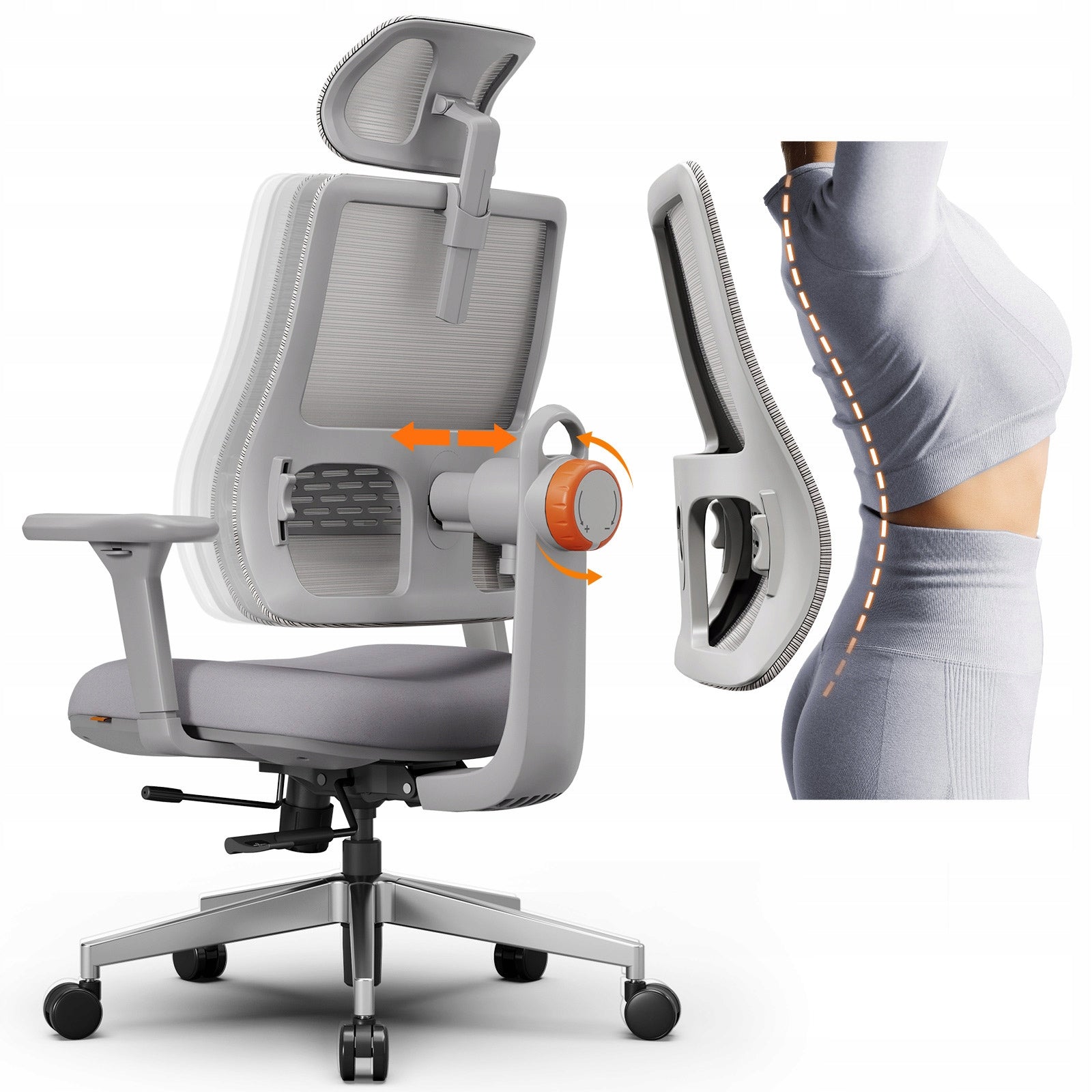 Newtral MAGICH-003 armchair – patented lumbar support 2D headrest