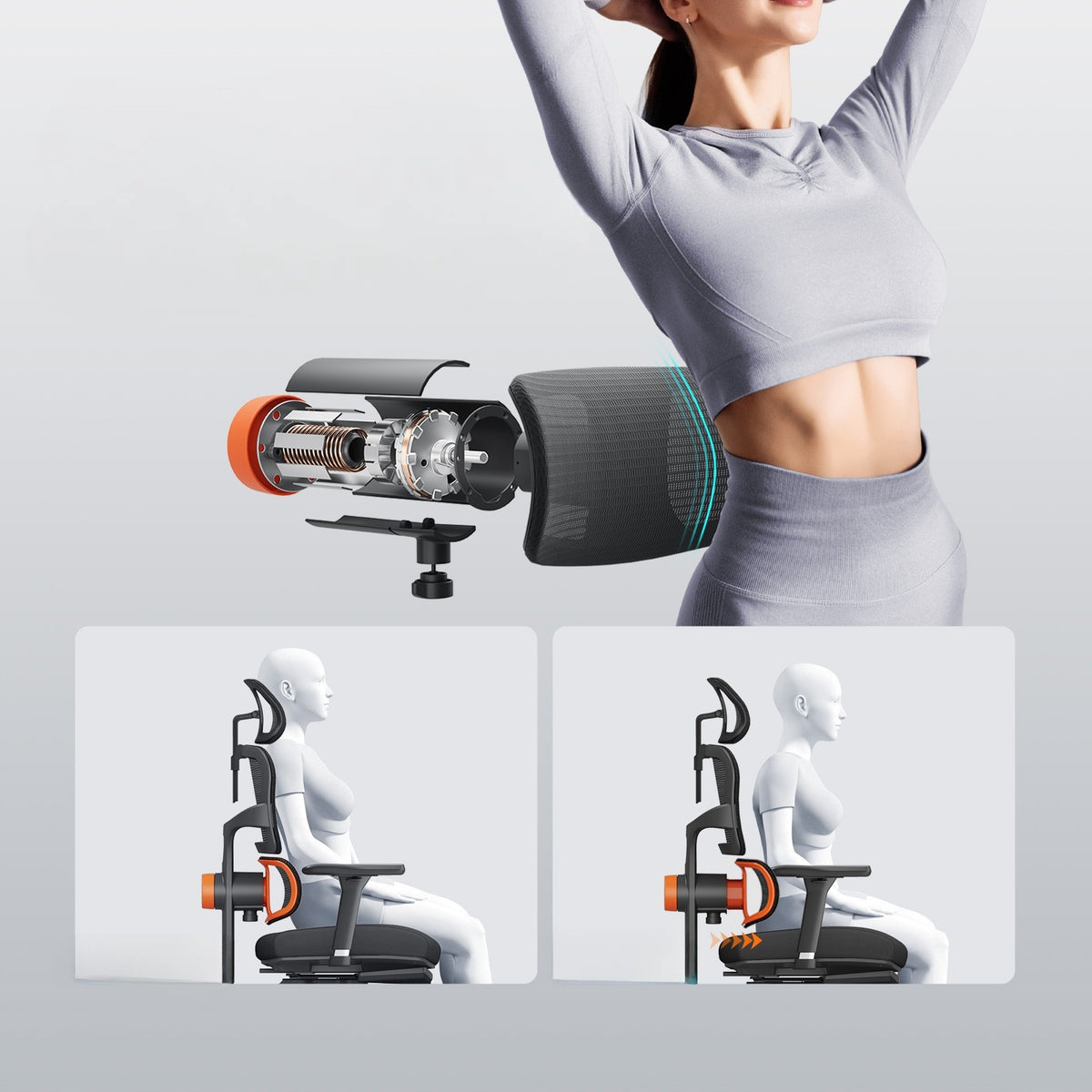 Newtral NT002 Ergonomic Office Chair with Footrest and Laptop Table Packaging status original