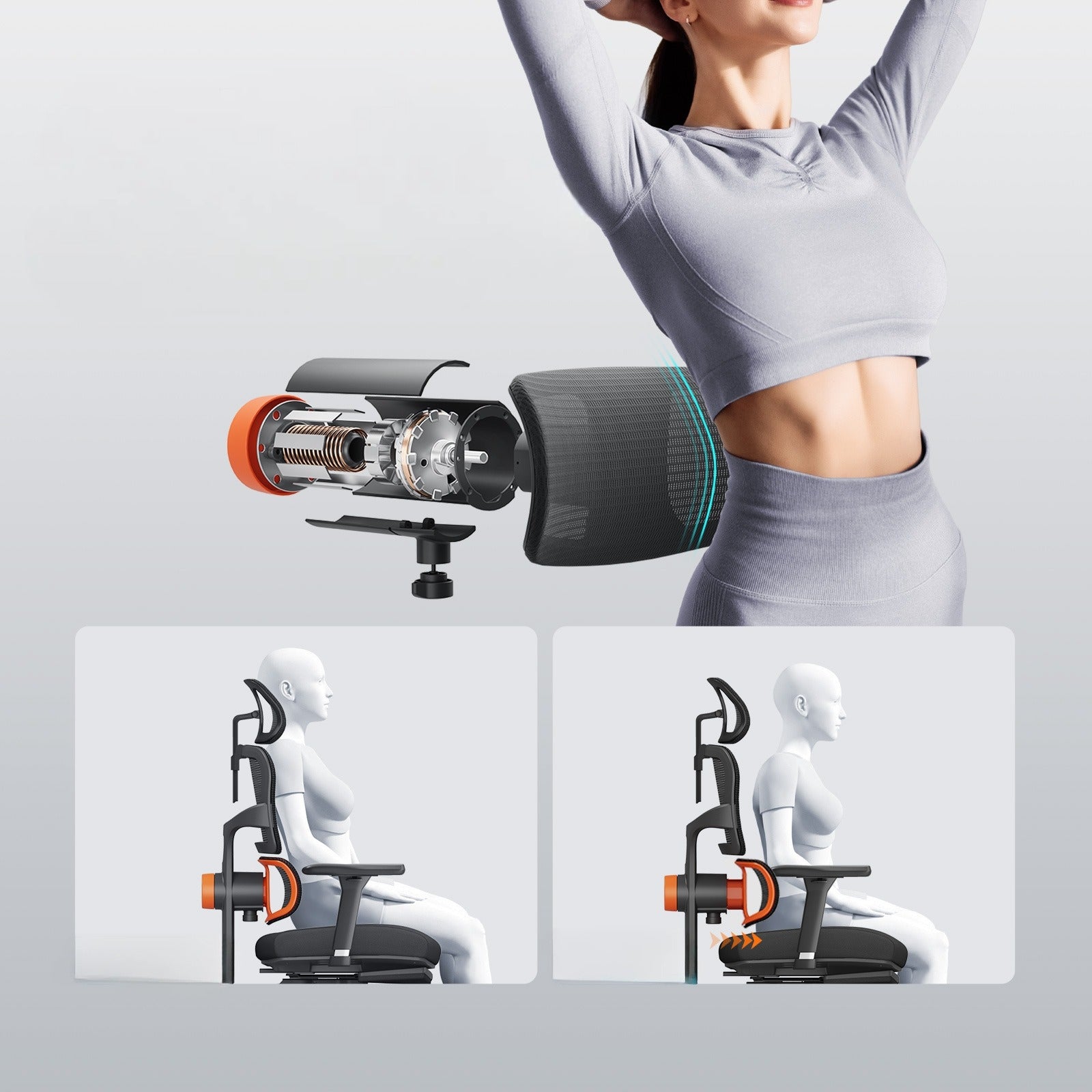 Newtral NT002 Ergonomic Office Chair with Footrest and Laptop Table Packaging status original