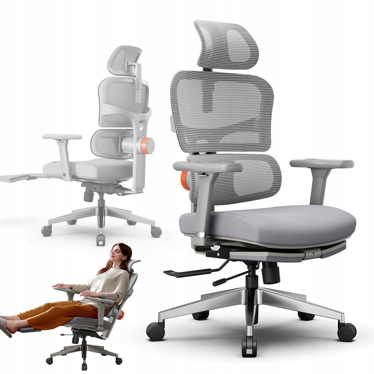 Newtral NT002 Ergonomic Office Chair with Lumbar Support Footrest