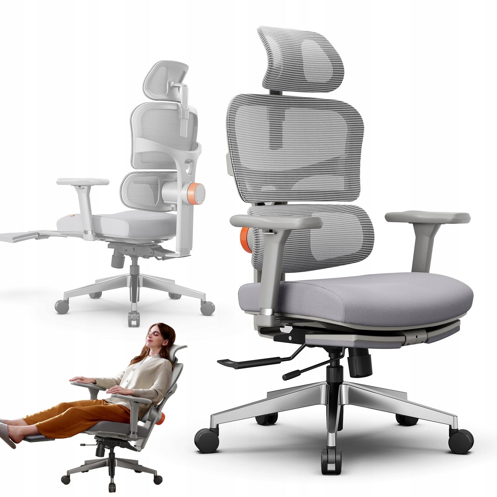 Newtral NT002 Ergonomic Office Chair with Lumbar Support Footrest