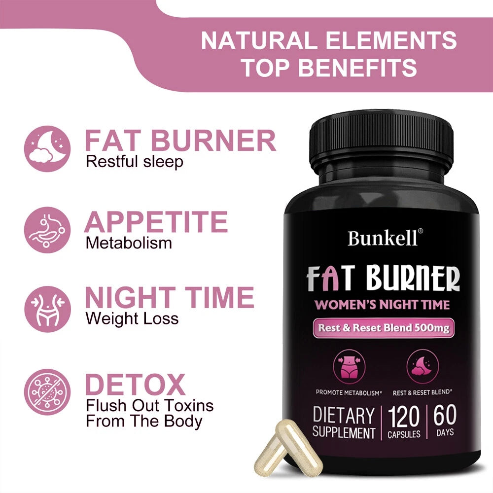 Night fat burner 500 mg for women | Weight loss and sleep support... Expiration date at least 1 year from the date of purchase