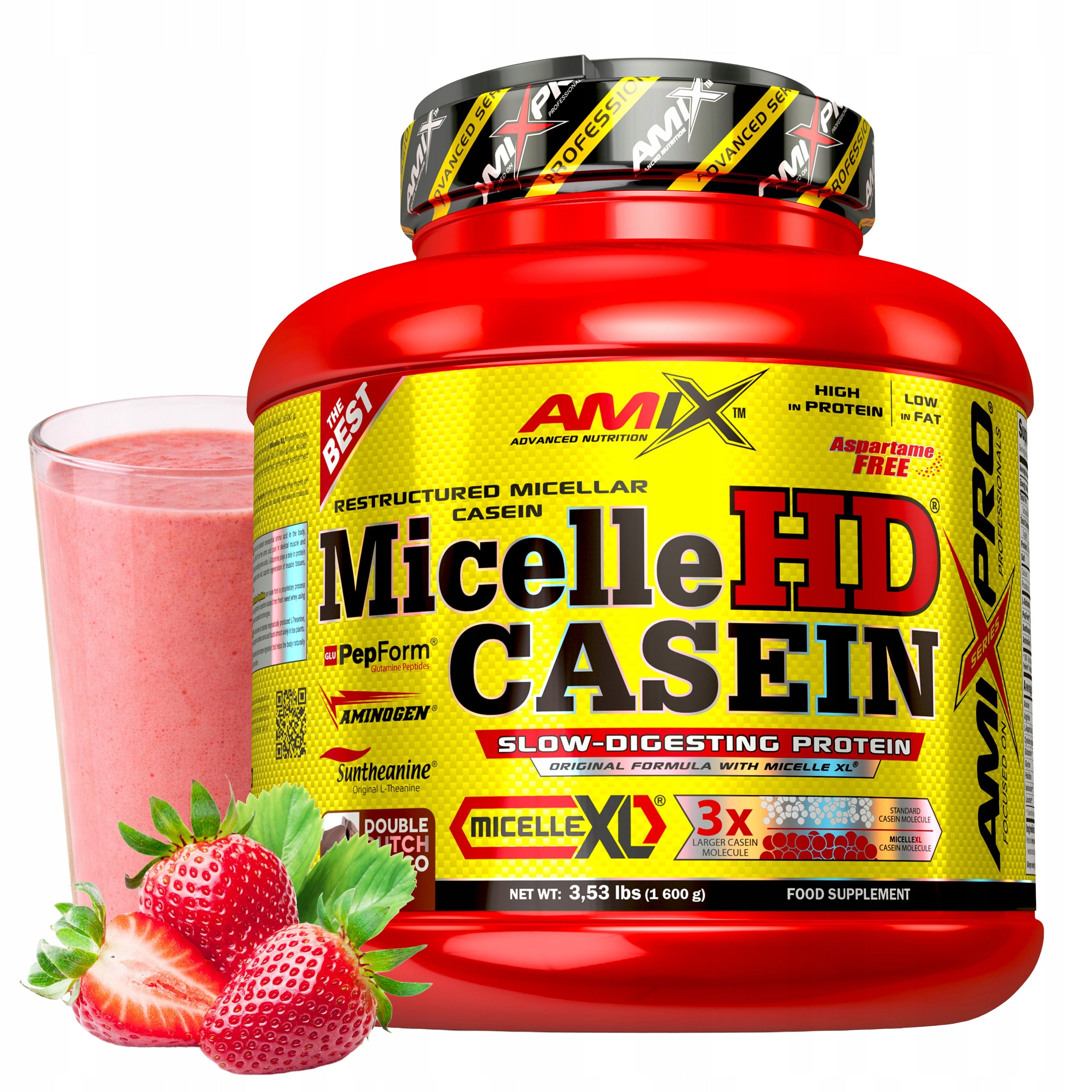 Night protein casein micellar conditioner strawberry glutamine 83g per 100g