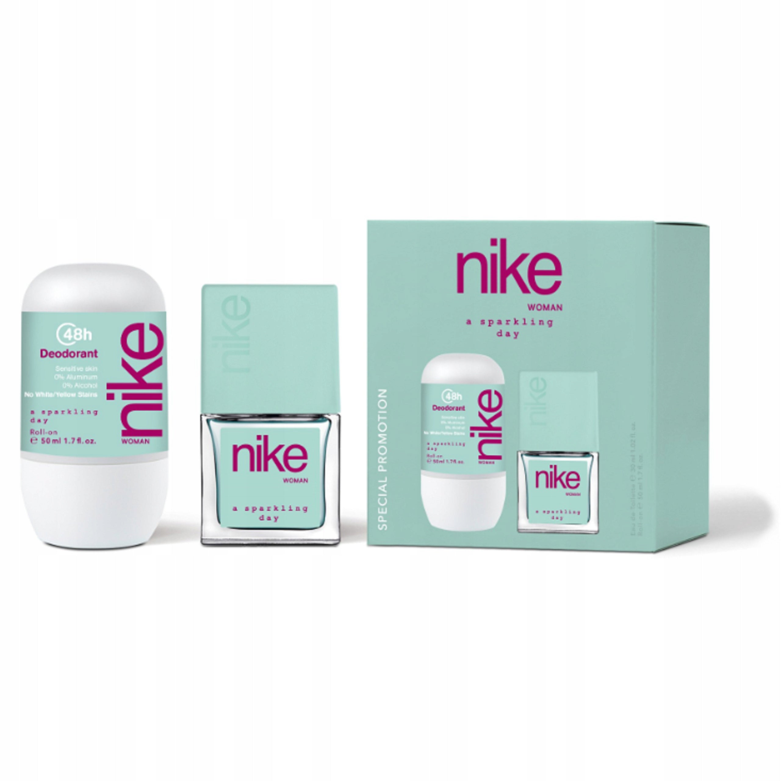 Nike A Sparkling Day toaletná voda 30 ml + dezodorant roll-on 50 ml, sada