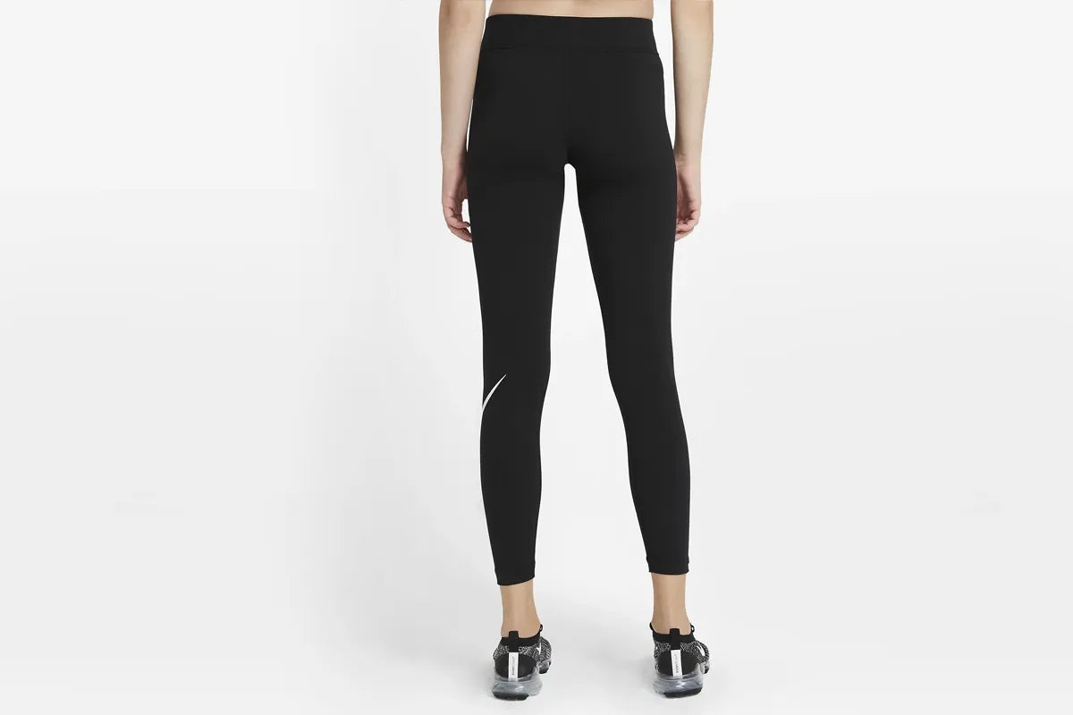Nike Stretch Damen NSW ESSNTL LGGGN SWOOSH, Schwarz 