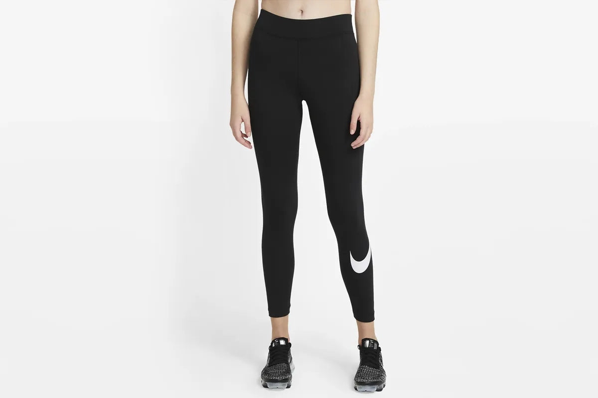 Nike Stretch Damen NSW ESSNTL LGGGN SWOOSH, Schwarz 