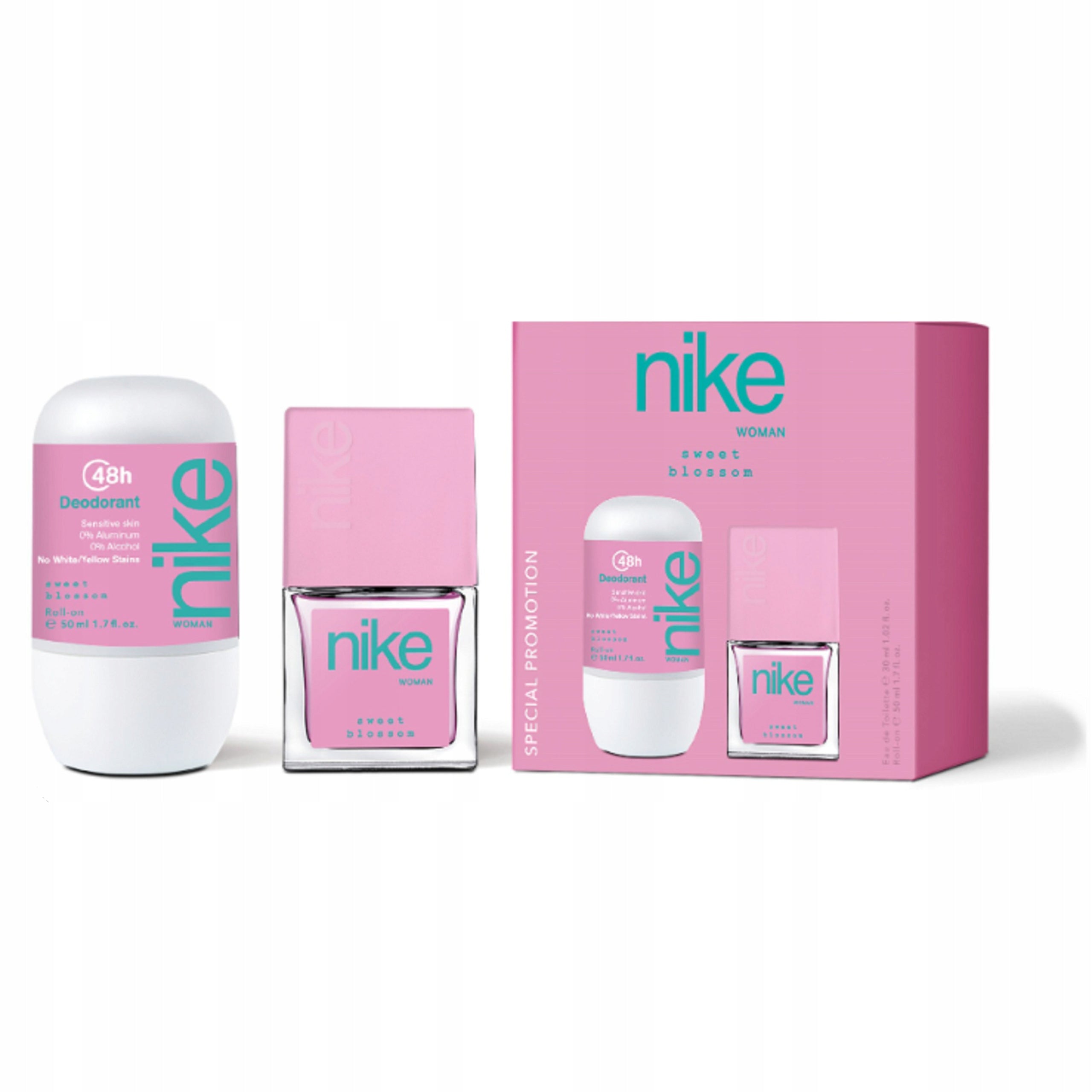 Nike Sweet Blossom toaletná voda pre ženy 30 ml + roll-on 50 ml, sada