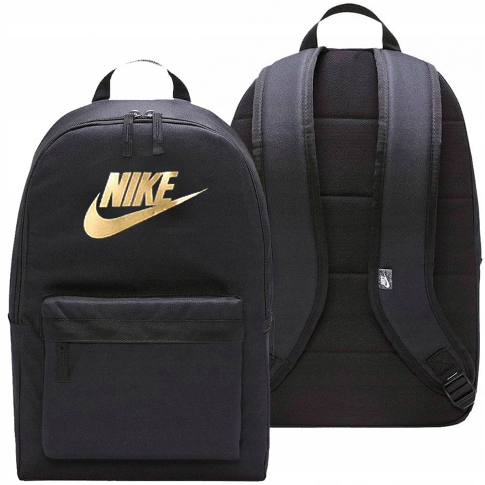 Nike backpack black sports school single compartment water bottle BA5879-013