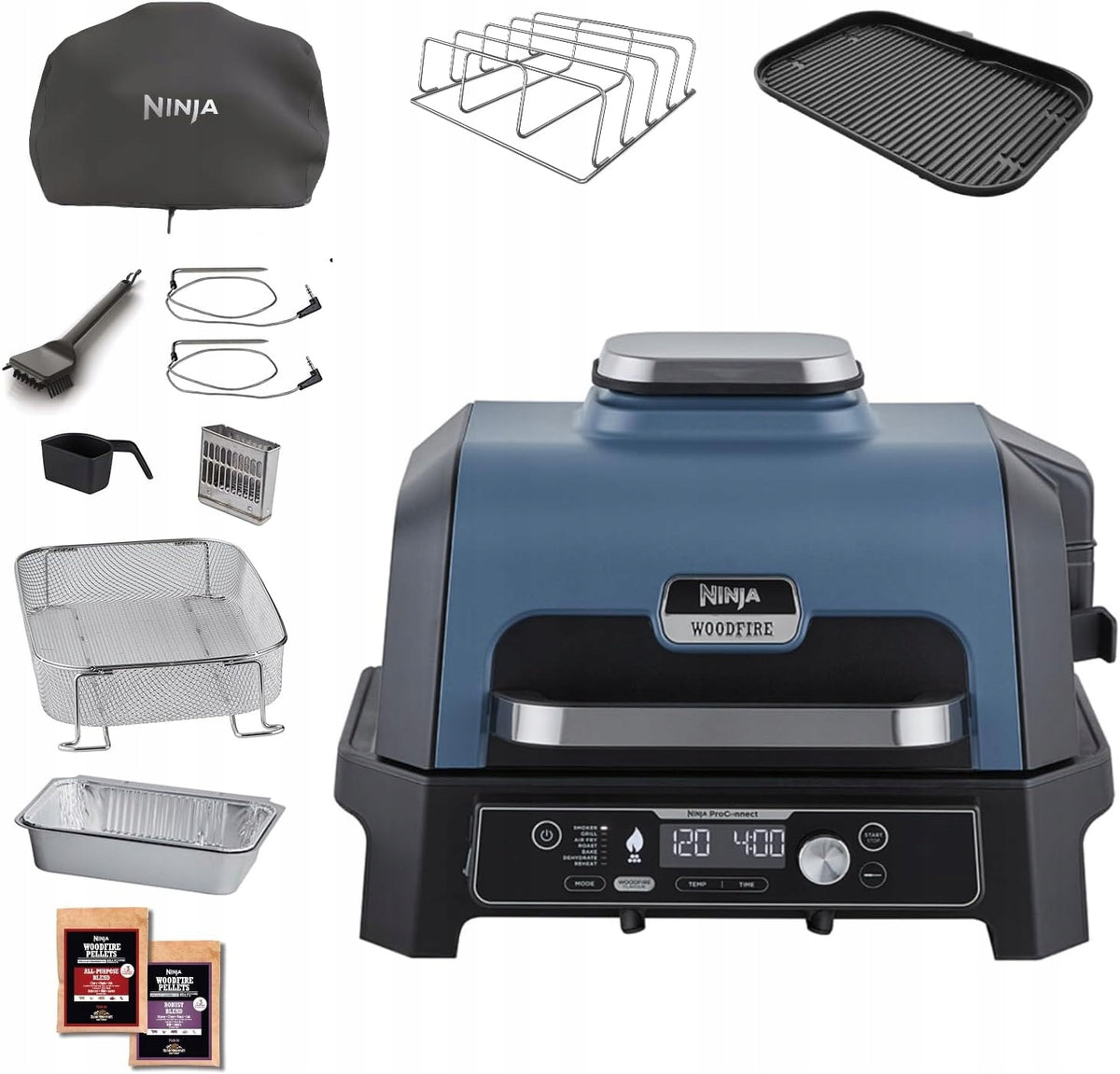 Ninja Woodfire Pro Connect XL Grill Electric Smoker Application 7in1