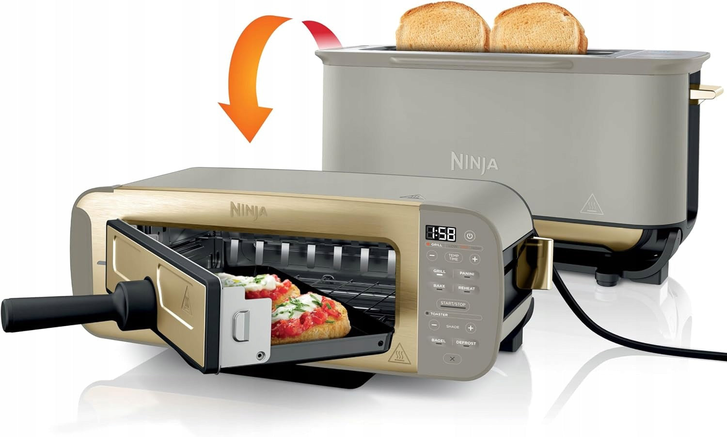 Ninja toaster oven 3in1 Toaster 7 functions 7 settings stone gold 1200W Dominant color yellow/gold