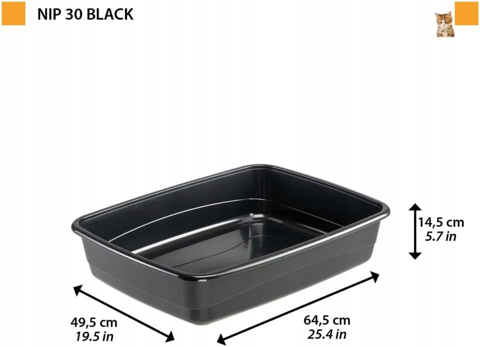 Nip 30 Ferplast litter box flat large black recycling Manufacturer code NIP 30