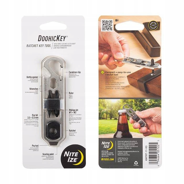 Nite Ize - Keychain with Tools Microtool DoohicKey - Stainless Steel