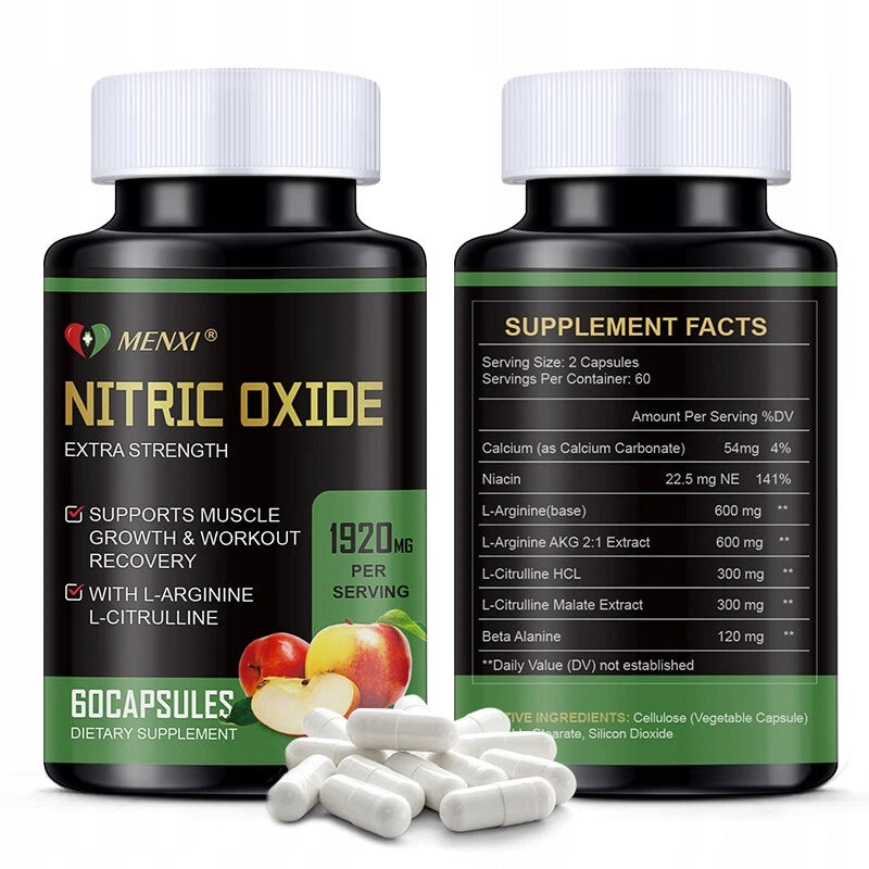 Nitric oxide booster L-arginine, L-citrulline 1920 mg Supplement support Packaging status original