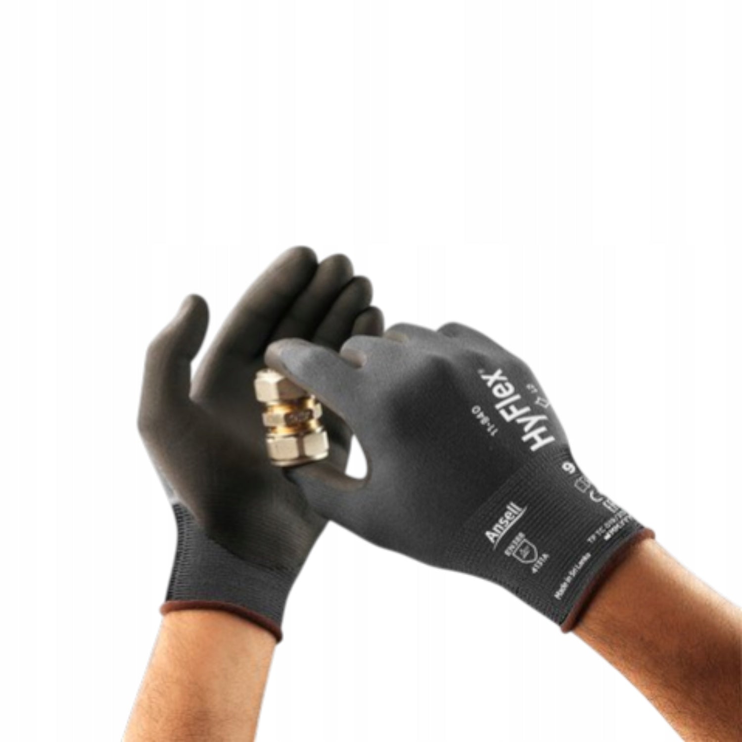 Nitrile Work Gloves Black 9 Powder-Free Workshop Ansell HyFlex Medical device no