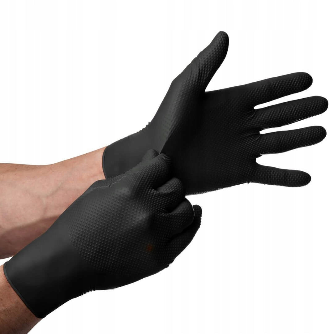 Nitrile Work Gloves GOGRIP Black 50pcs M Packaging status original