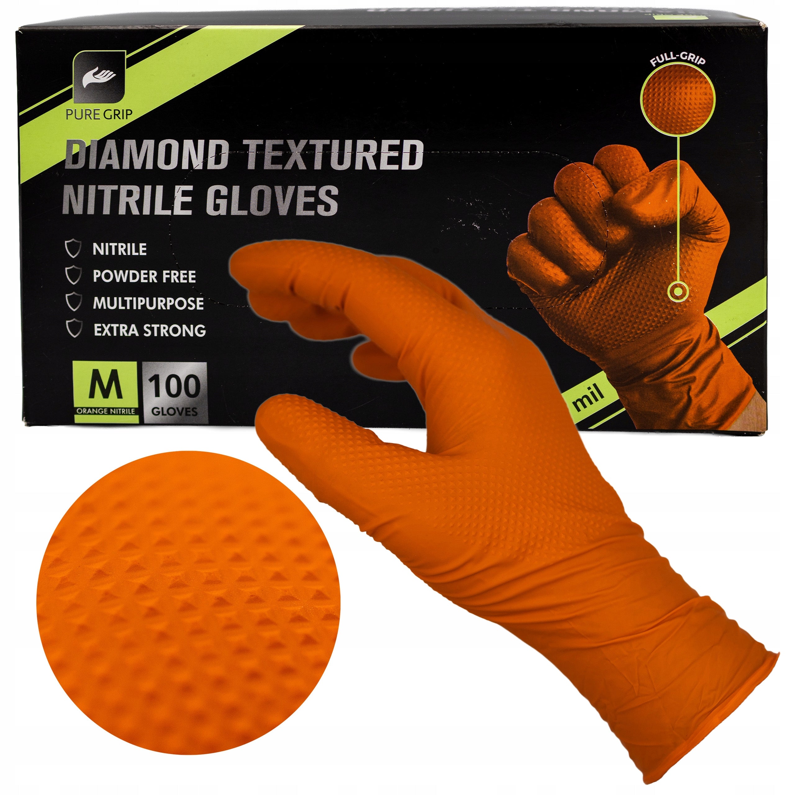 Nitrile gloves 100 pcs PURE GRIP gloves EXCESSIVELY strong M STRONG