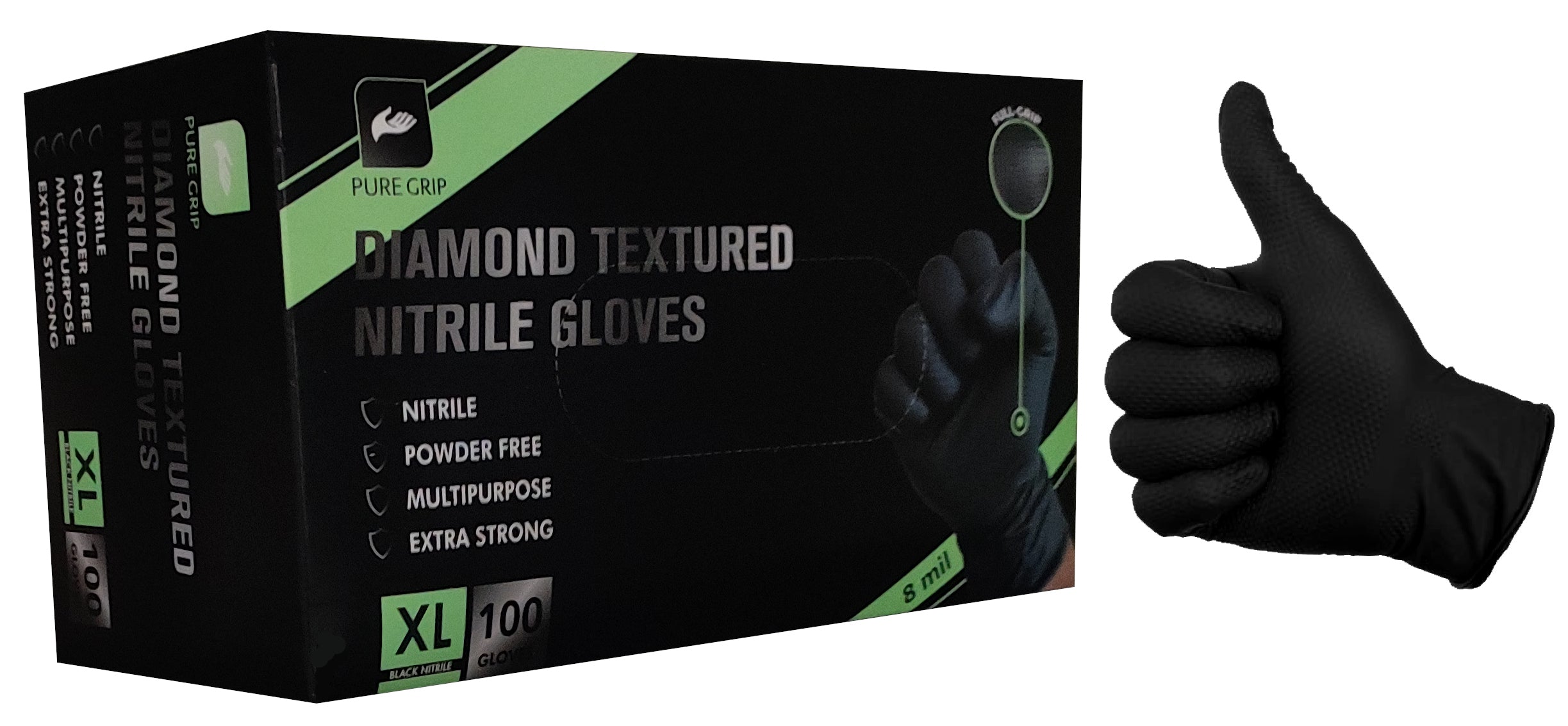 Nitrile gloves 100 pcs PURE GRIP gloves EXCESSIVELY strong XL STRONG