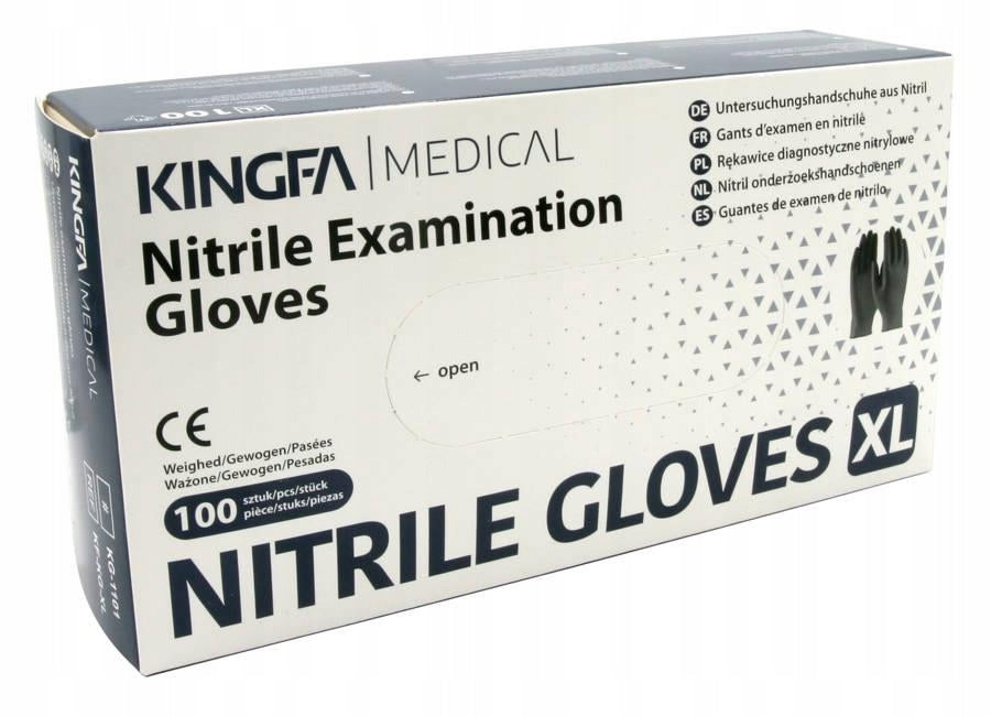 Nitrile gloves M 100pcs black Packaging status original