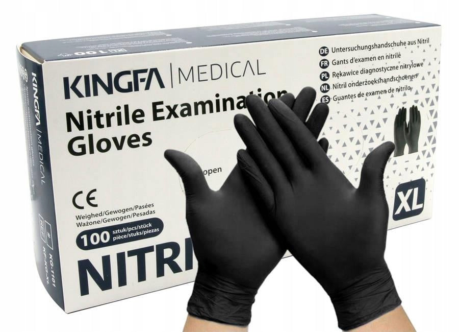 Nitrile gloves M 100pcs black