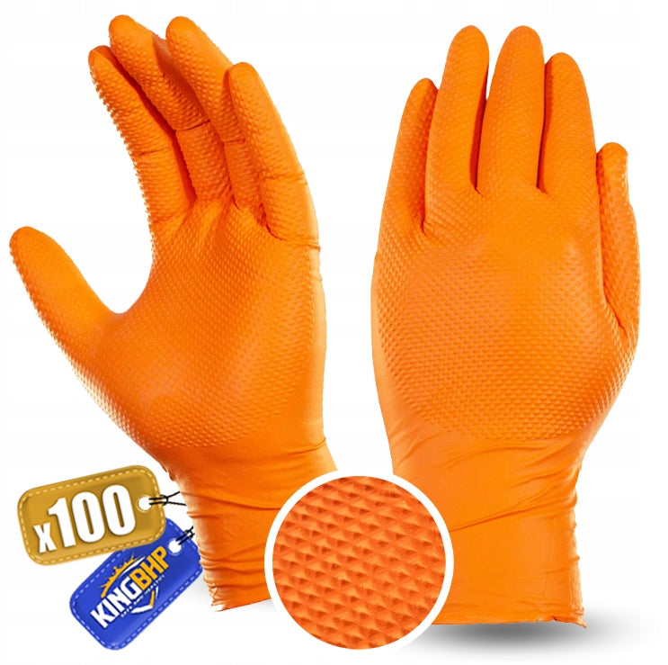 Nitrile work gloves EXTRA GRIP DIAMOND x100 STRONG MECHANIC GLOVES