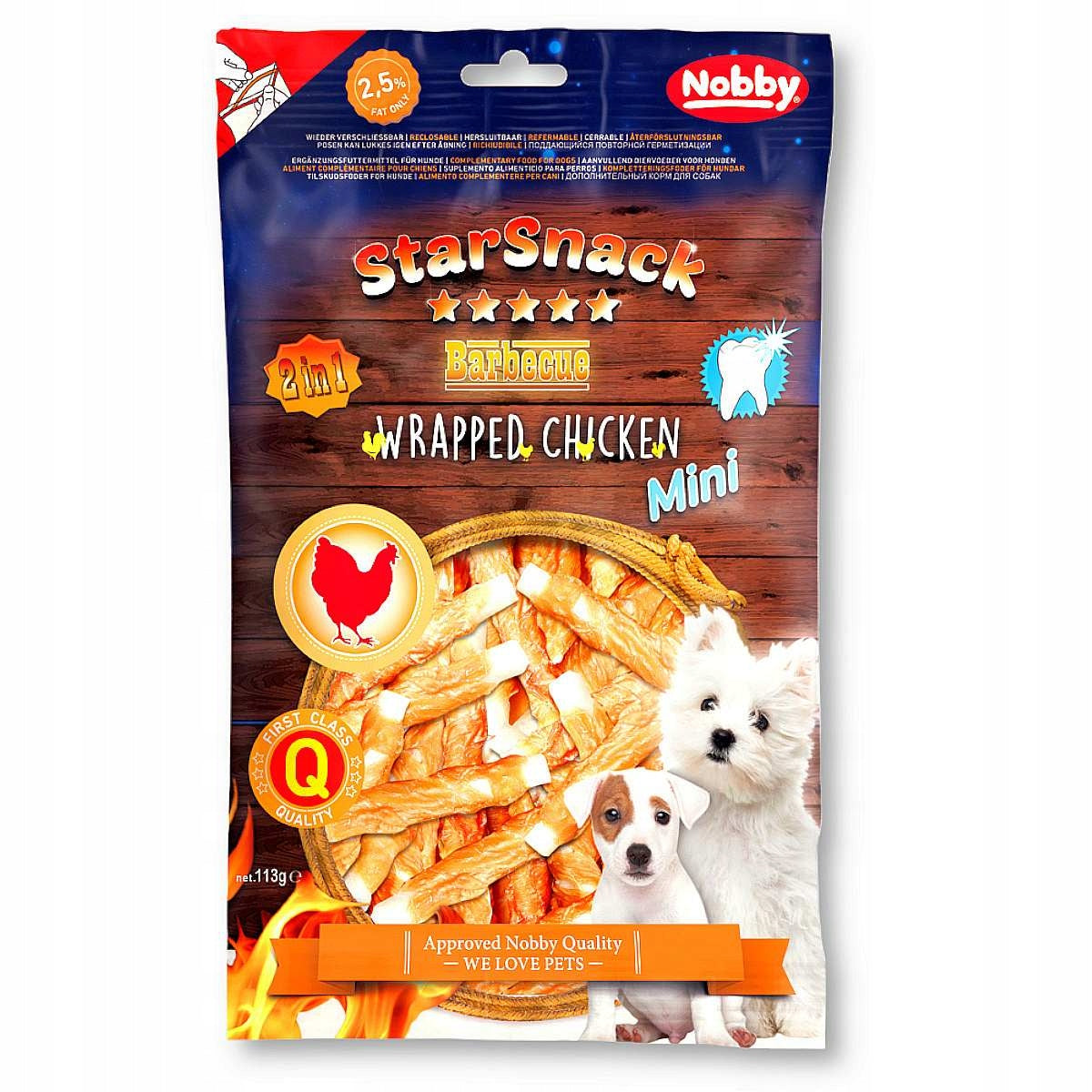 Nobby StarSnack BBQ Wrapped Chicken Mini 113g Volume 1 ml