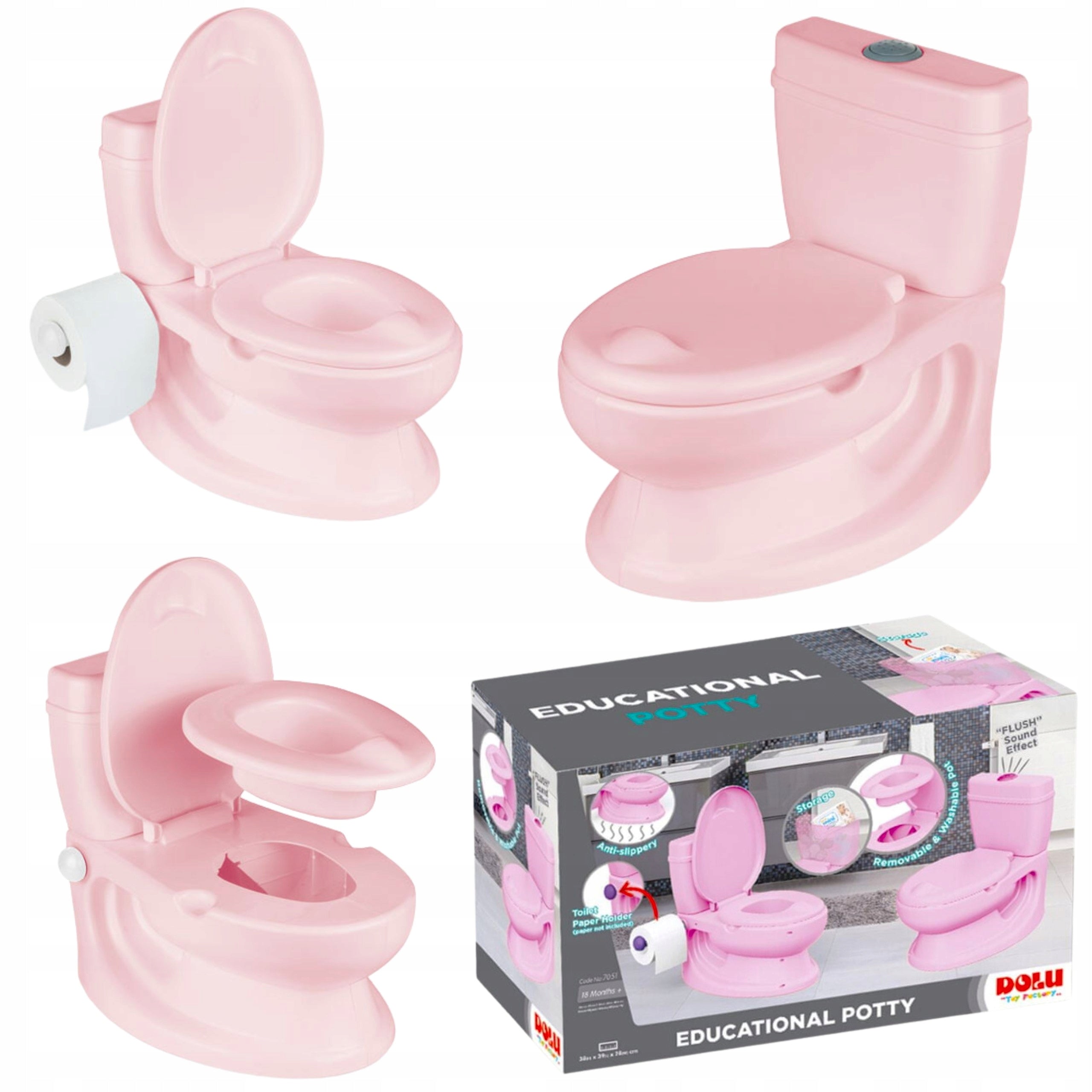 Nachttischtopf mit Geräuschen Dolu, rosa 