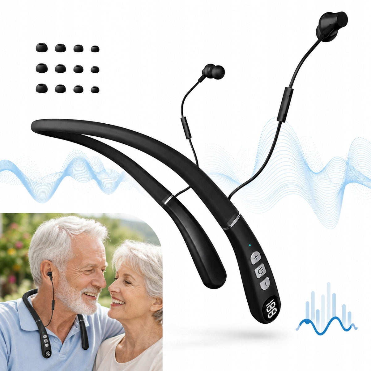 Noise Cancelling Neckband Hearing Aid – Hearing Loss