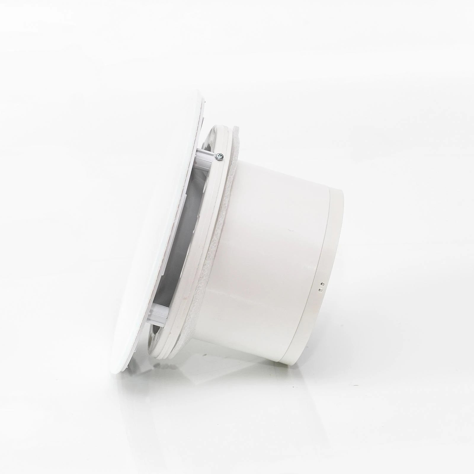 Noiseless Glass Round Bathroom Fan Timer Ø100mm White Mat Eco Brand no brand