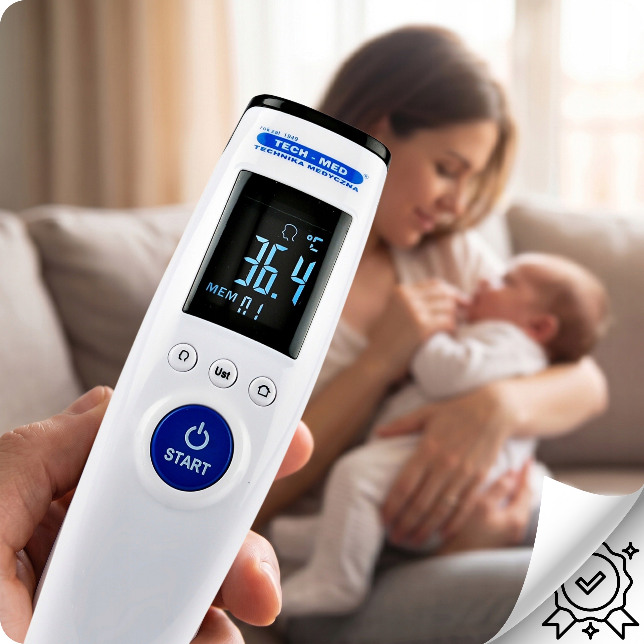 Non-Contact Thermometer For Children Medical Quick Measurement Tech-Med Packaging status original