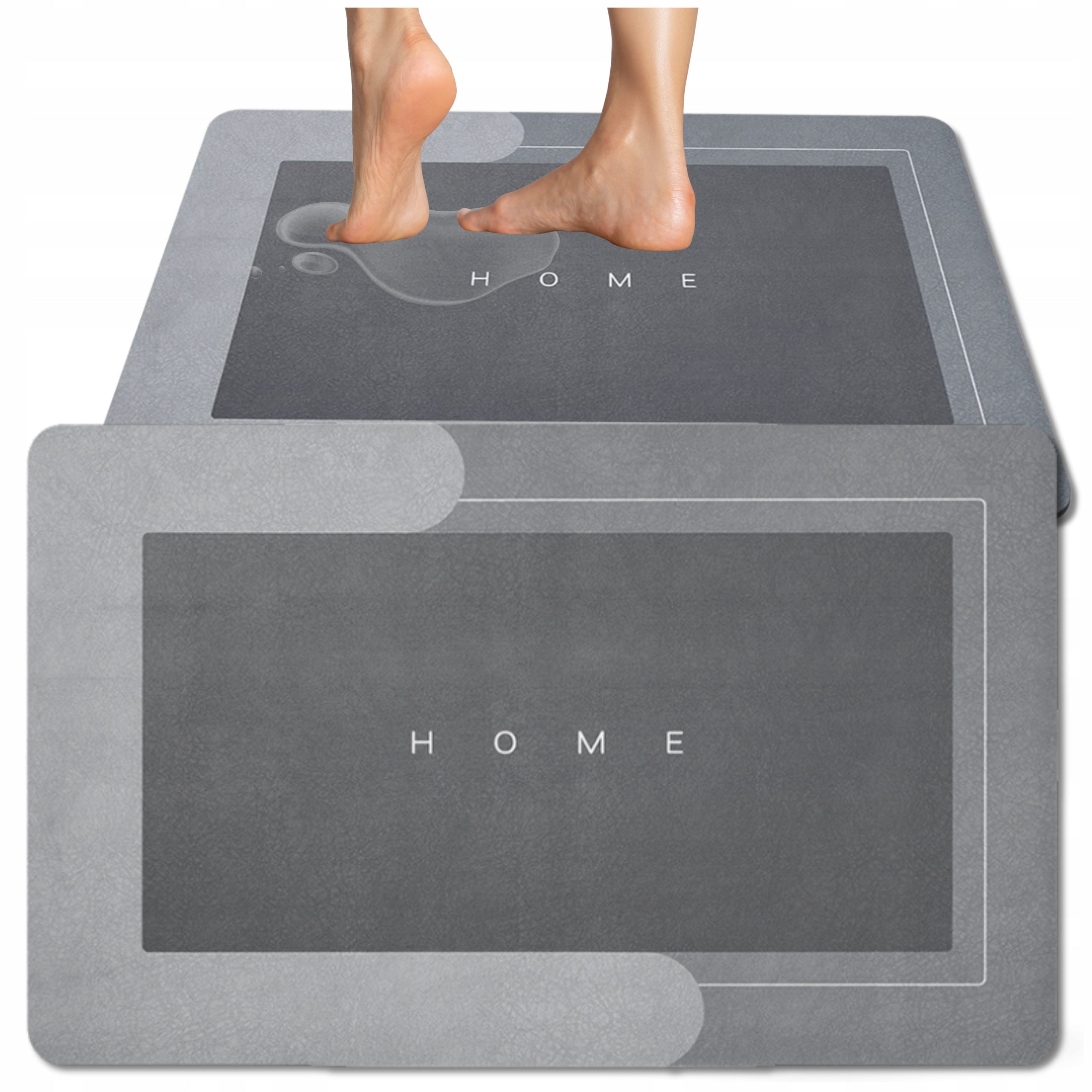 Non-SLIP Bathroom Rug 50x80 cm Grey Absorbent Bathroom Mat Packaging status original