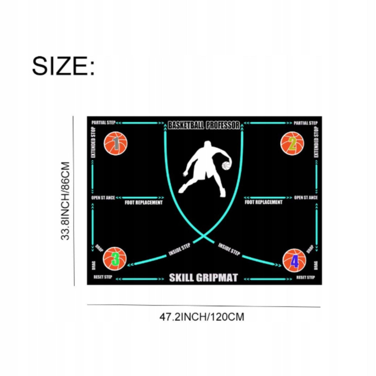 Non Slip Basketball Training Pad Velvet Rubber Mat Sports Accessory Style B Packaging status original