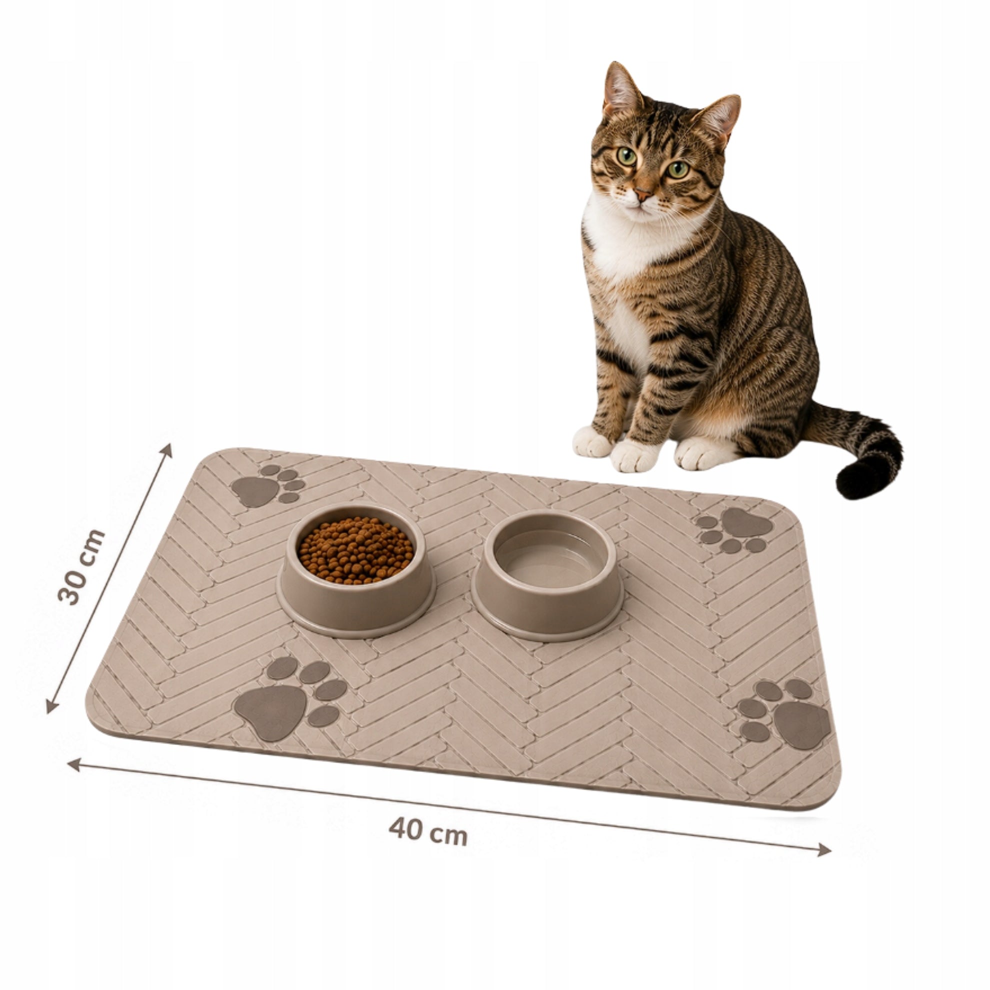 Non-Slip Cat Dog Bowl Mat Protective Mat 30x40cm Manufacturer code 6063034066
