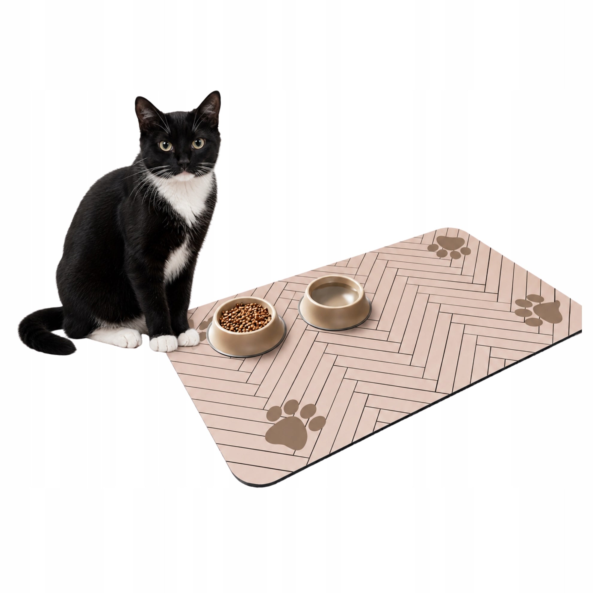 Non-Slip Cat Dog Bowl Mat Protective Mat 30x40cm Material silicone pad