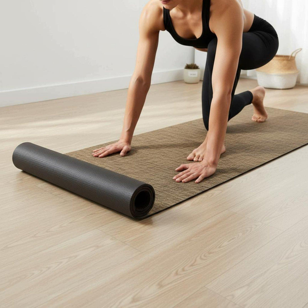 Non Slip Fitness Pad High Density Thick Exercise Mat Sound Wine Red Packaging status original