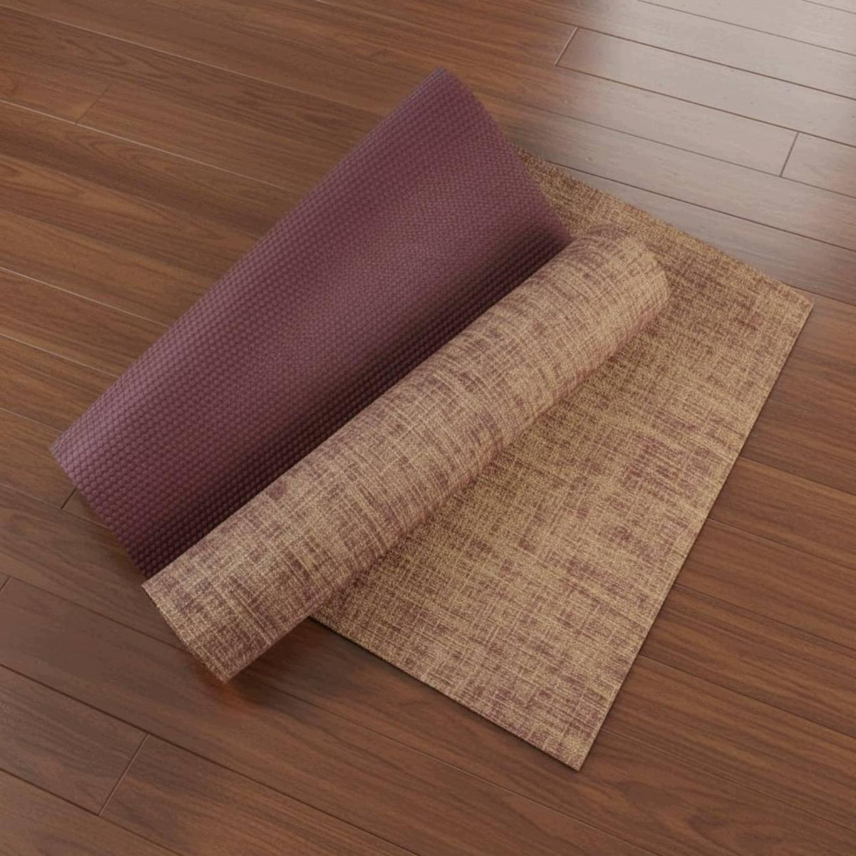 Non Slip Fitness Pad High Density Thick Exercise Mat Sound Wine Red