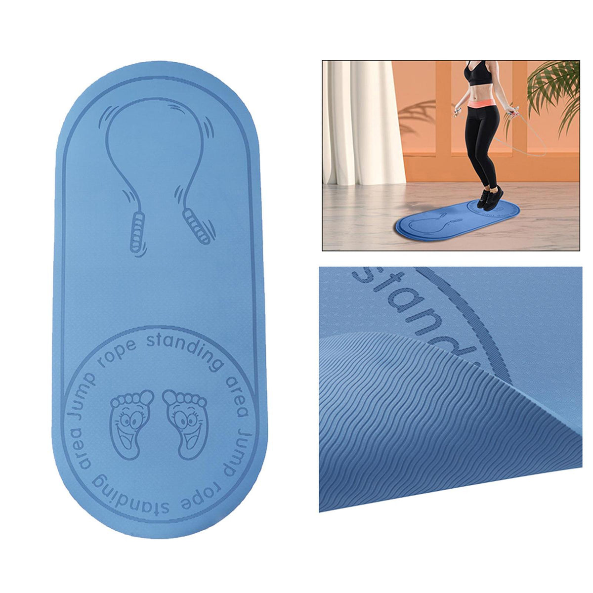 Non Slip Indoor Rope Skipping Mat Shock Absorption Fitness Cushion Blue Manufacturer code 00454051261