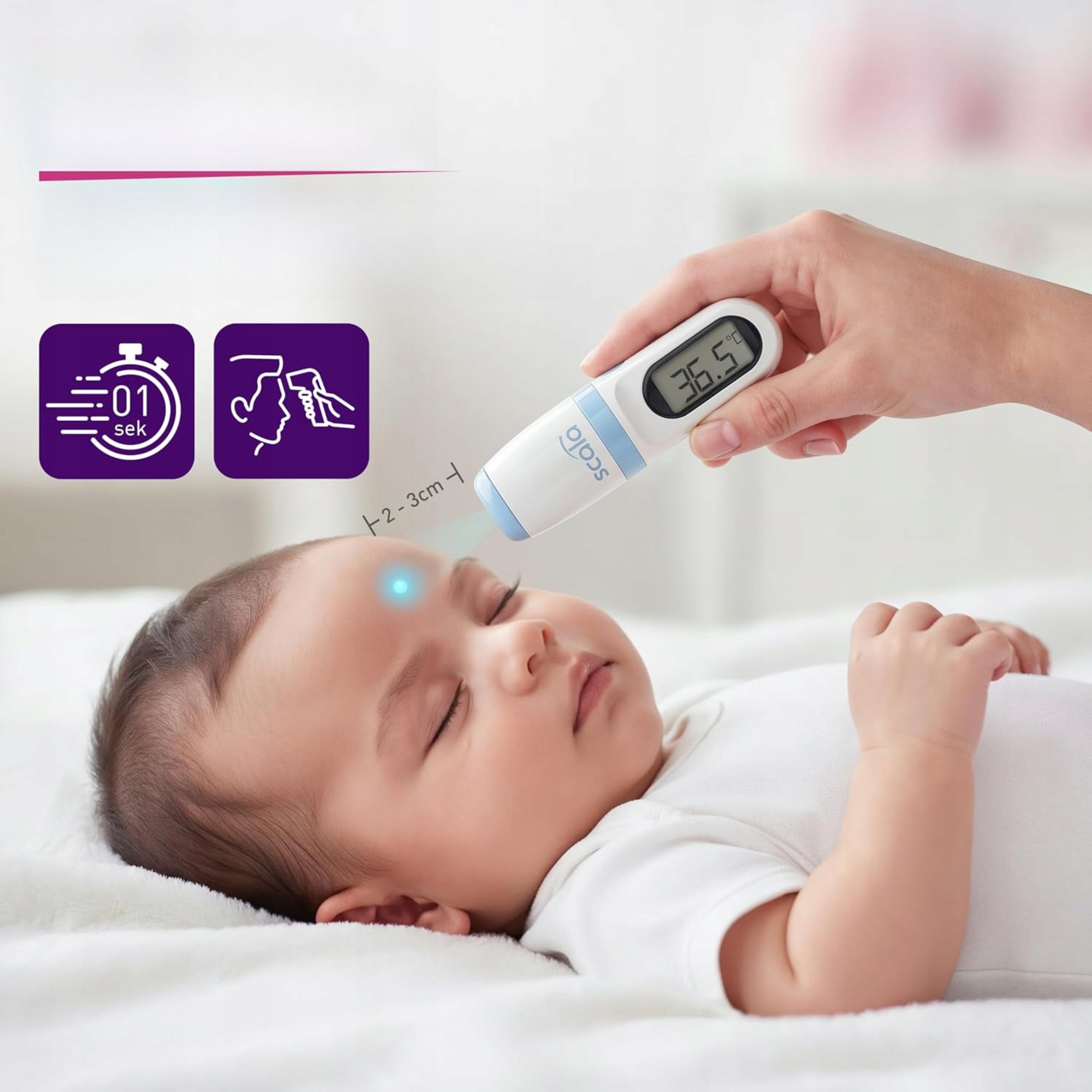Non-contact infrared front thermometer SC 8271 0,1°C 1s Medical device no