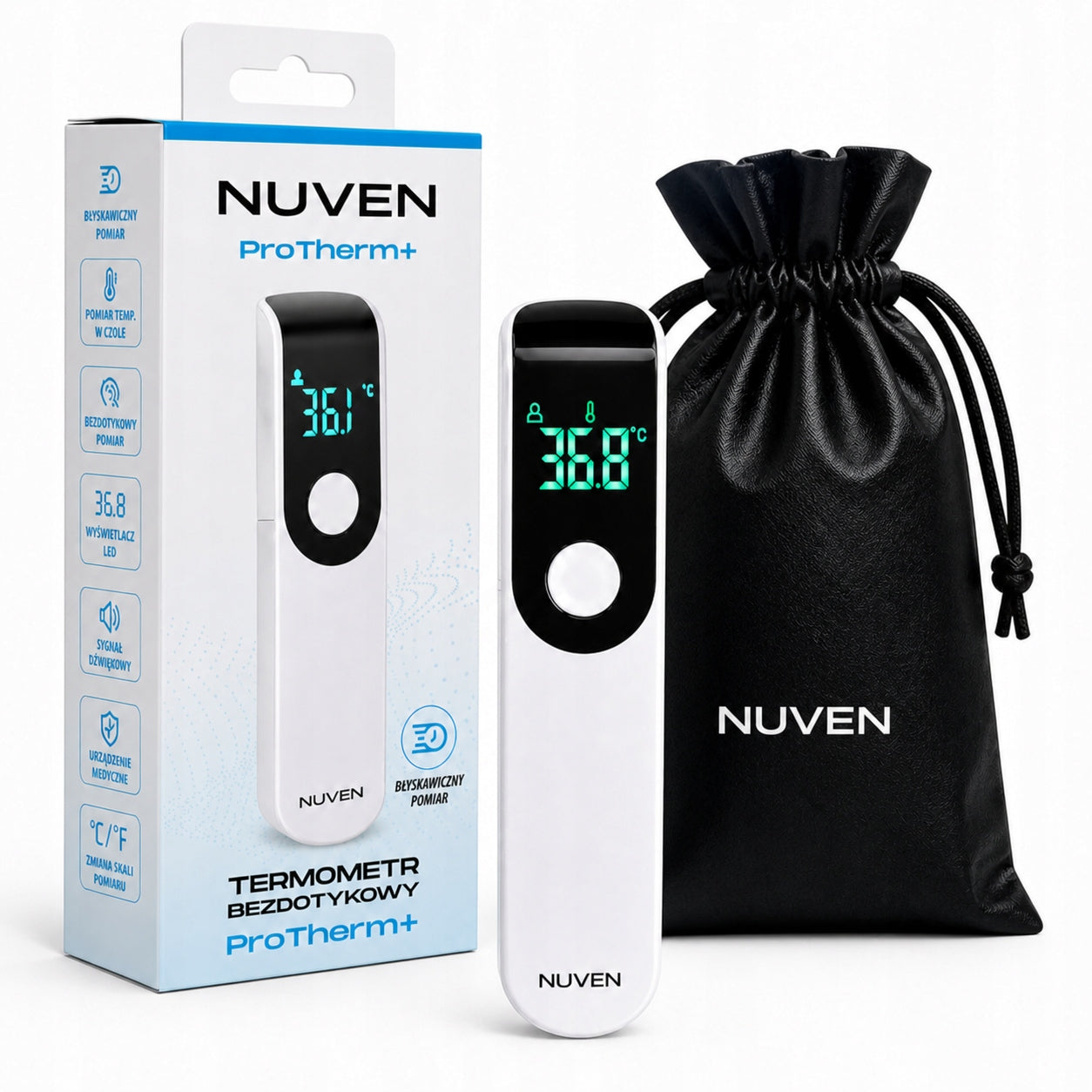 Non-contact instant thermometer NUVEN infrared travel LED + BAG