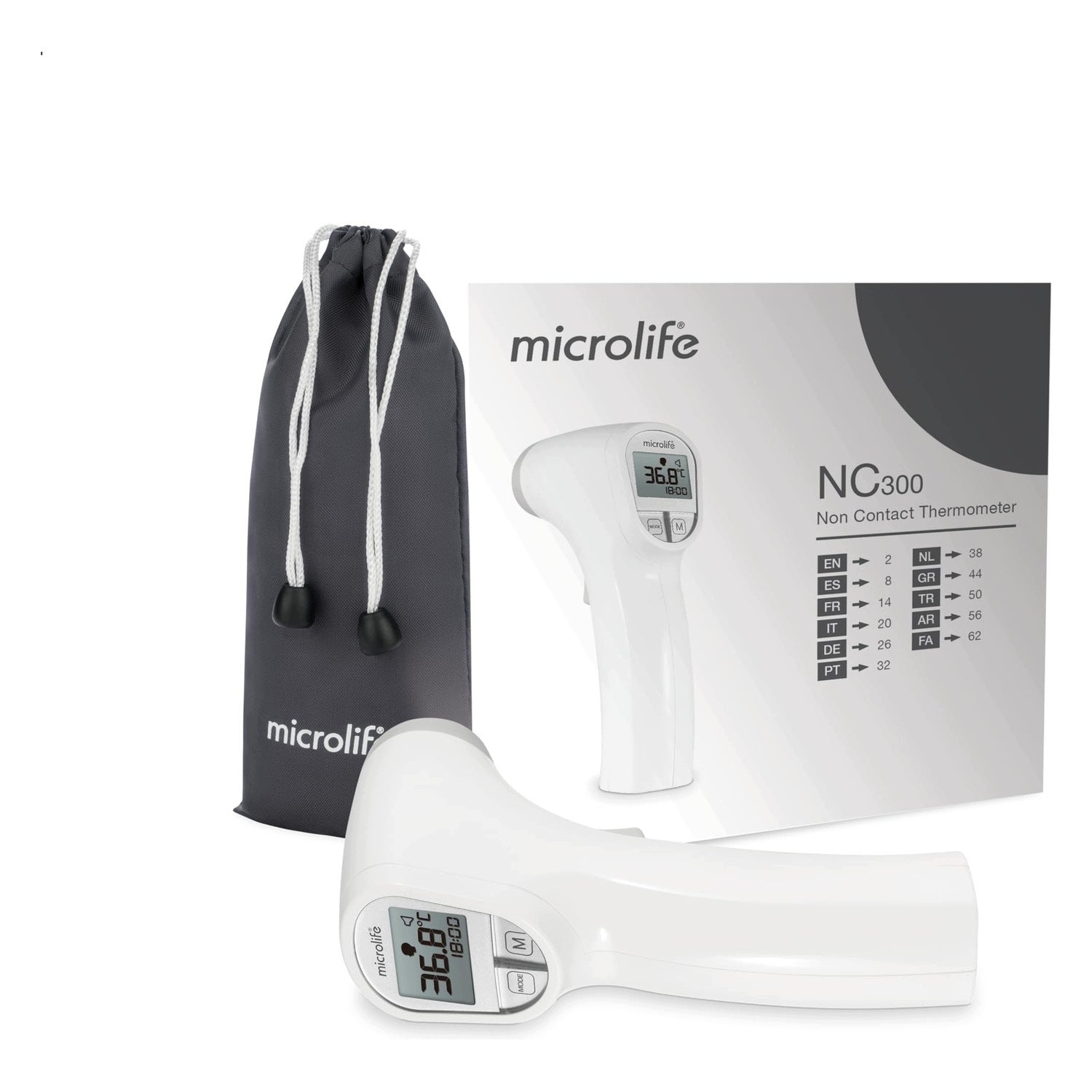 Non-contact thermometer - digital - for body and surface - fast Medical device no