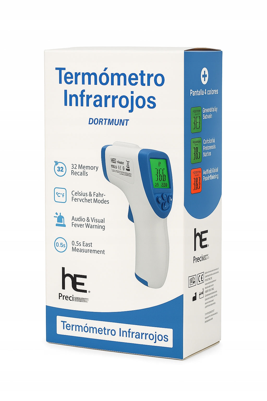Non-contact thermometer electronic temperature measurement 0,5s °C °F LCD alarm Manufacturer code CV-40-1