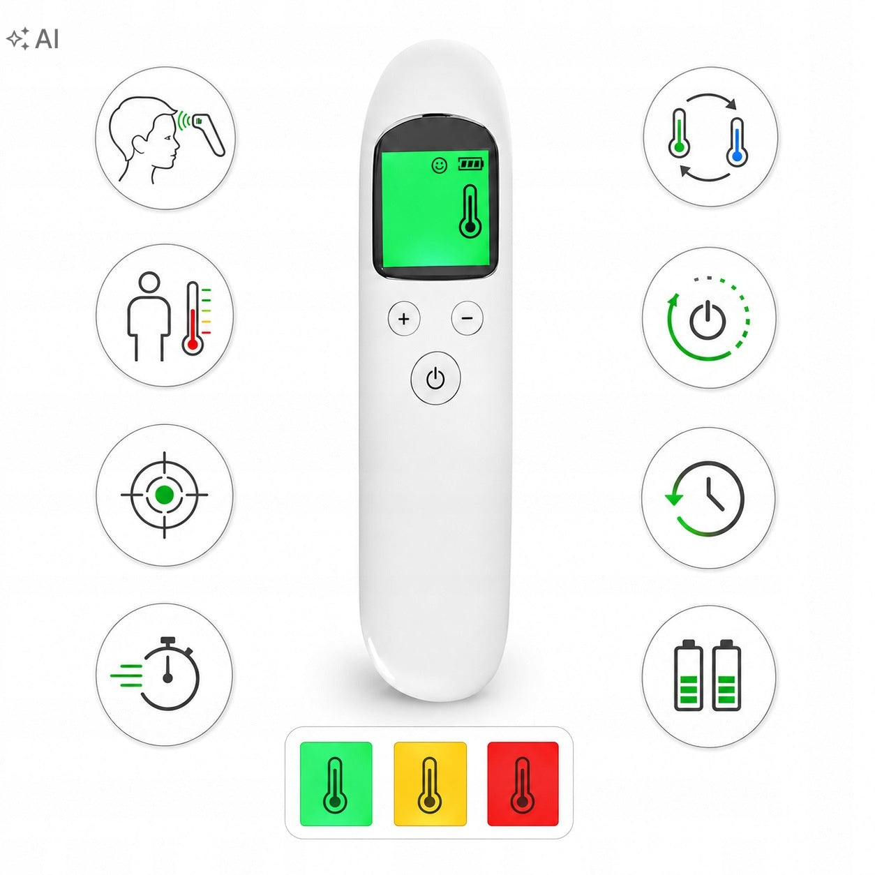 Non-contact thermometer for infrared large digital display accurate Packaging status original