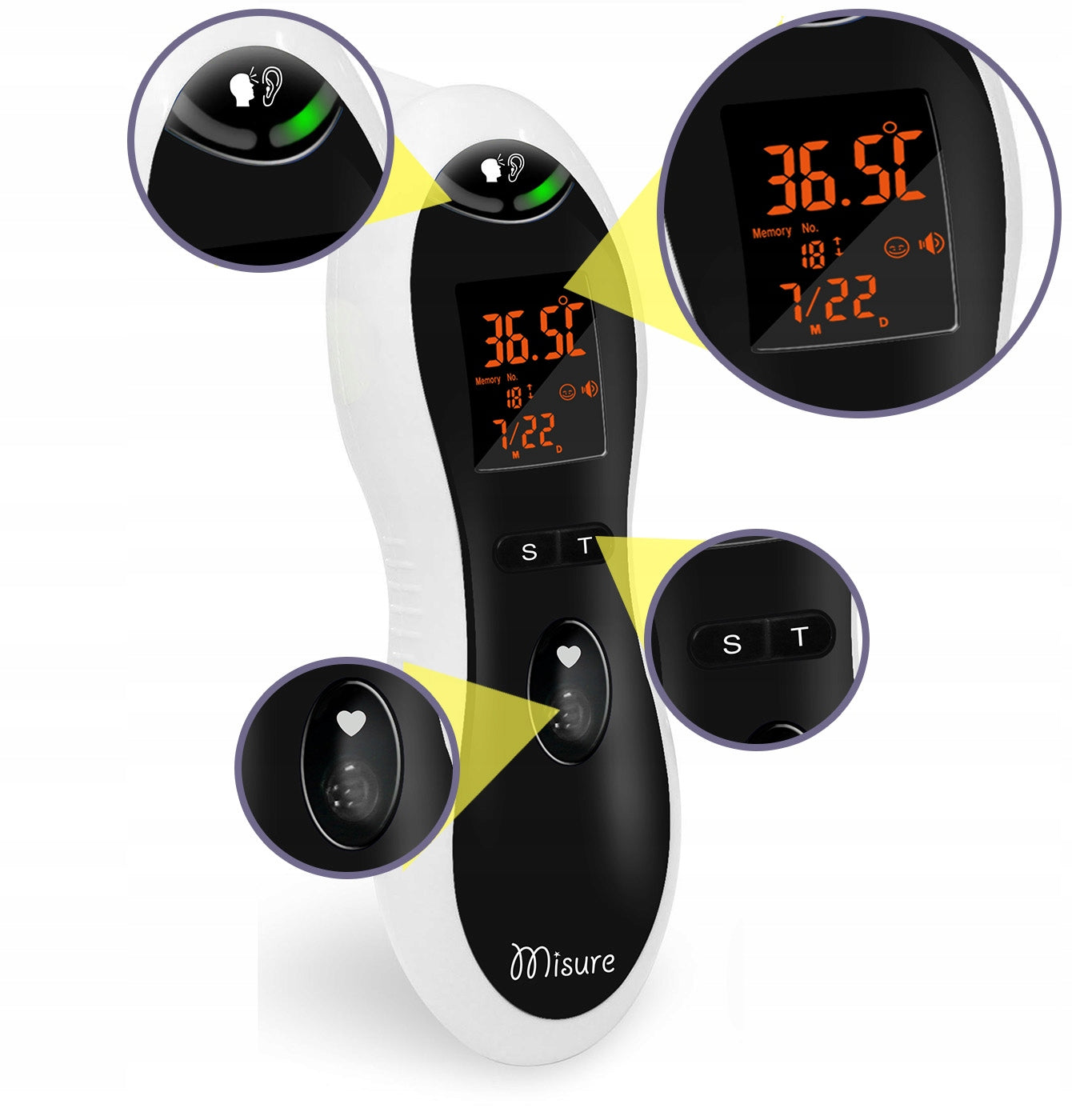 Non-contact thermometer of the forehead MISURE TH2061 Medical device no