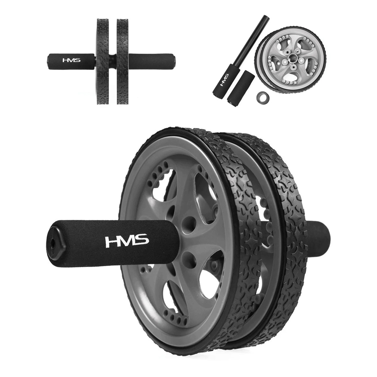 Non-slip abdominal exercise wheel double roller ab roller HMS