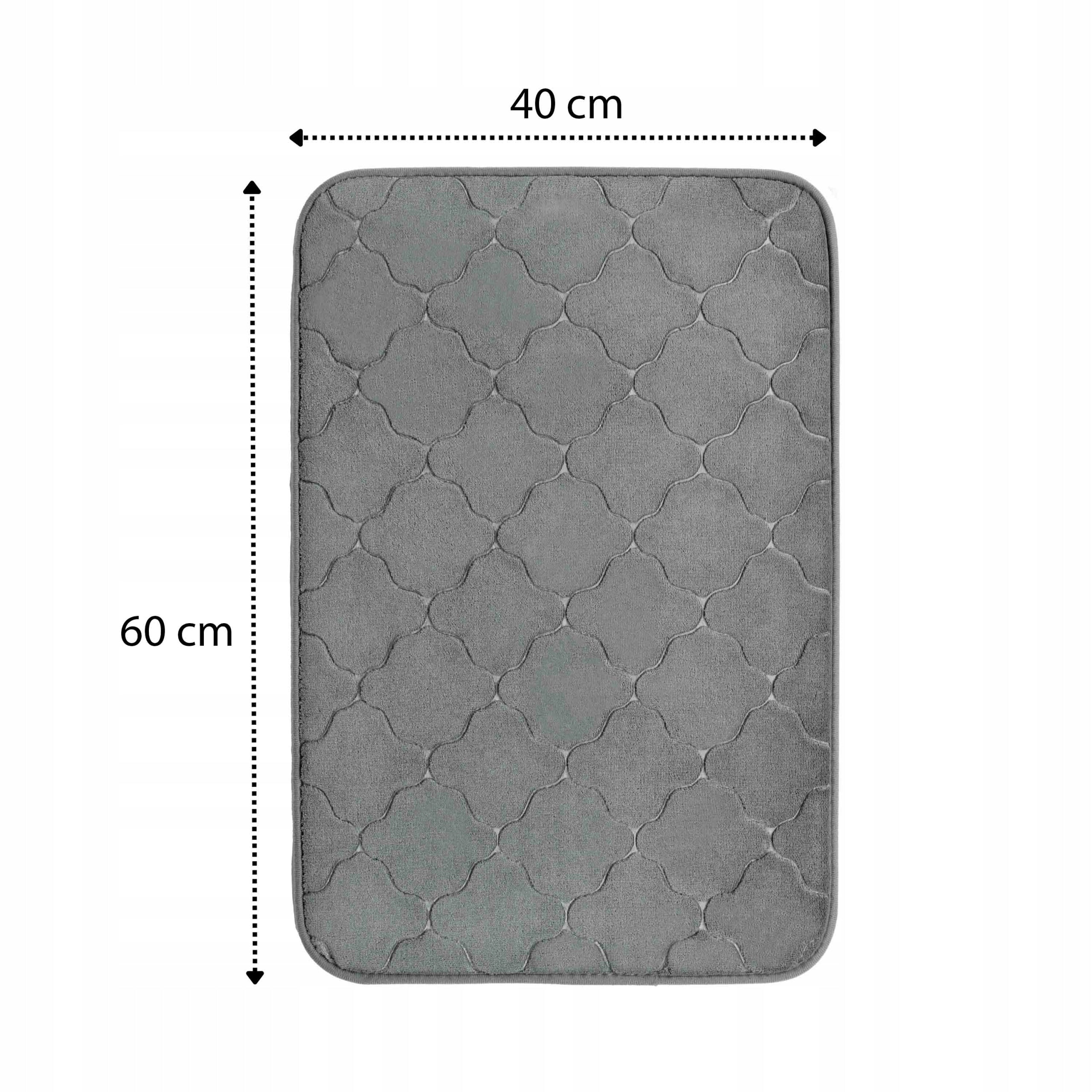 Non-slip bathroom rug with foam soft 40x60 cm grey solid Brand Sepio